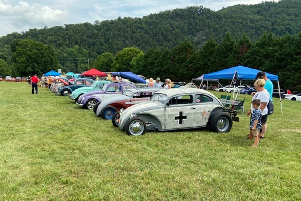 Line up of cars at the 2023 Summer Jam